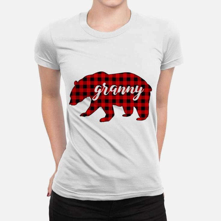 Matching Family Buffalo Plaid Granny Bear Red Lumberjack Women T-shirt
