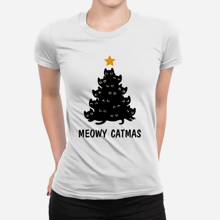 Merry Catmas Xmas Gift Meowy Catmas Funny Cat Christmas Sweatshirt Women T-shirt