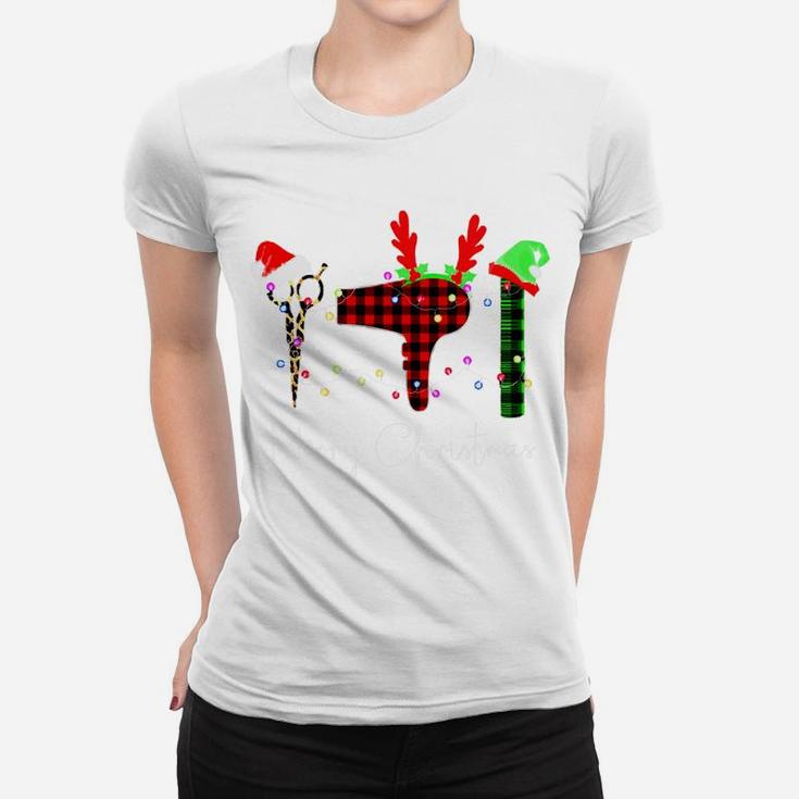 Merry Christmas Hairstylist Funny Tool Hairdresser Barber Women T-shirt