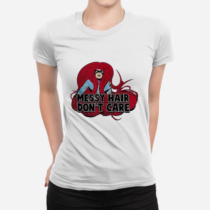 Messy Hair Dont Care Graphic Women T-shirt