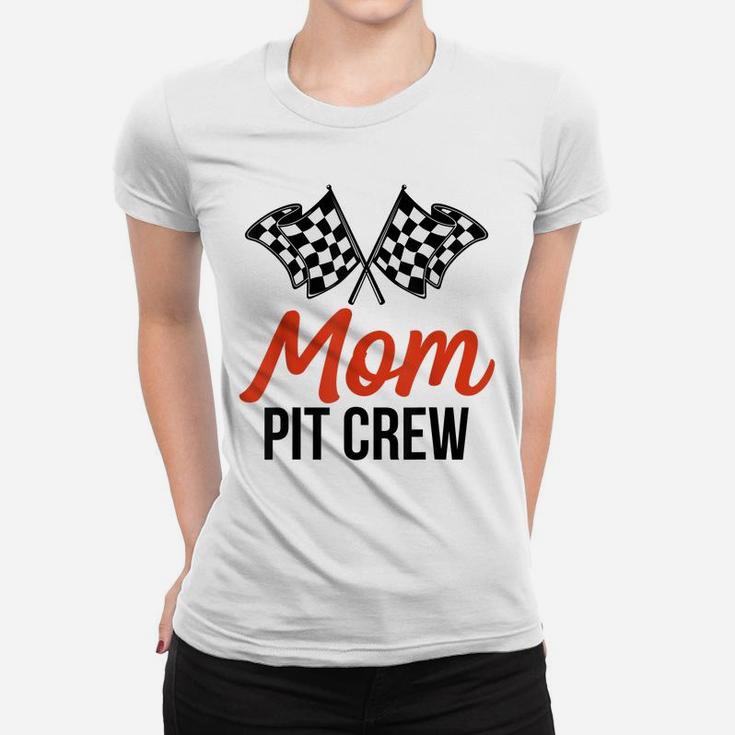 Mom Pit Crew | Funny Hosting Car Race Birthday Party Women T-shirt