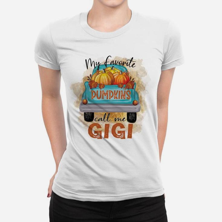 My Favorite Pumpkins Call Me Gigi Cute Grandma Fall Truck Sweatshirt Women T-shirt