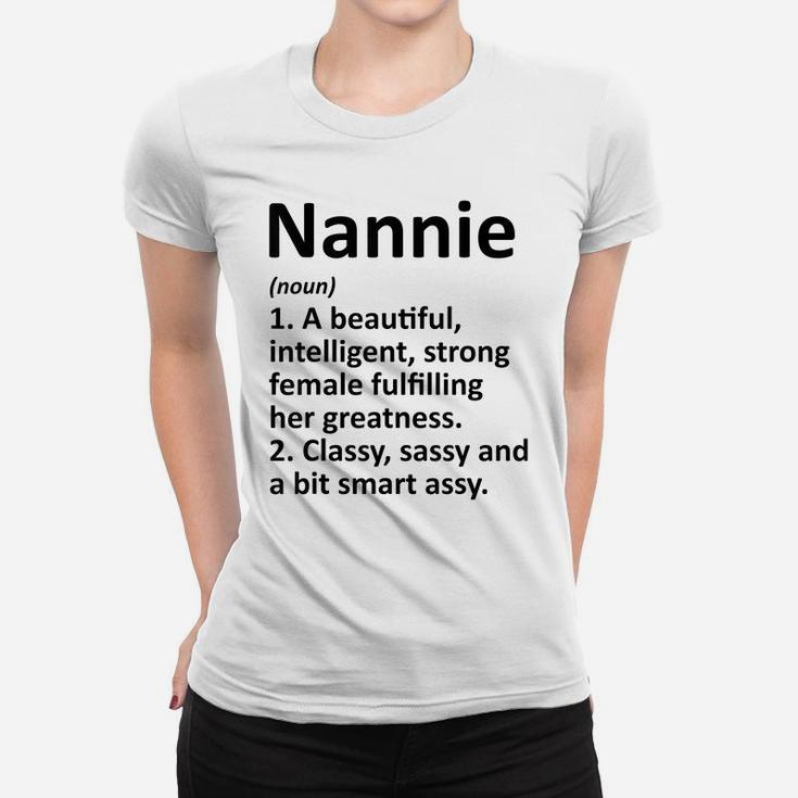 Nannie Definition Personalized Name Funny Christmas Gift Women T-shirt