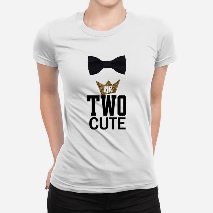 Noah Boytique Boys 2Nd Birthday Two Cute Black And Gold Bow Tie Women T-shirt