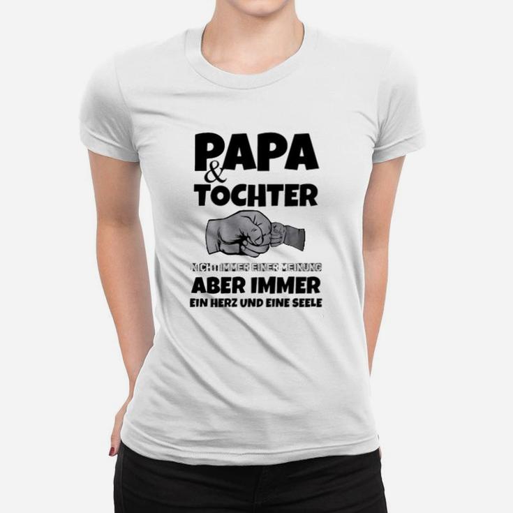 Papa und Tochter Herz Frauen Tshirt, Verbundenheit und Liebe Design