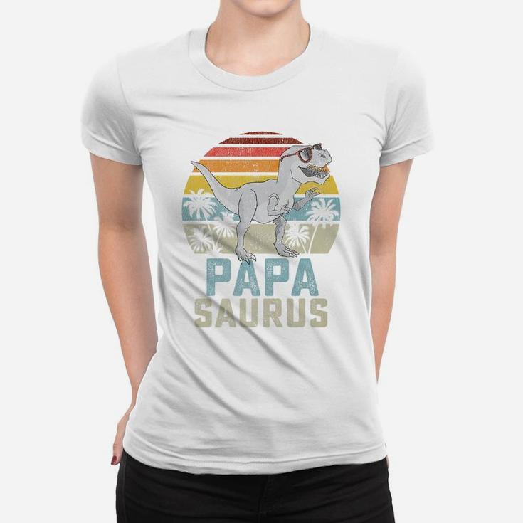 Papasaurus T Rex Dinosaur Papa Saurus Family Matching Women T-shirt