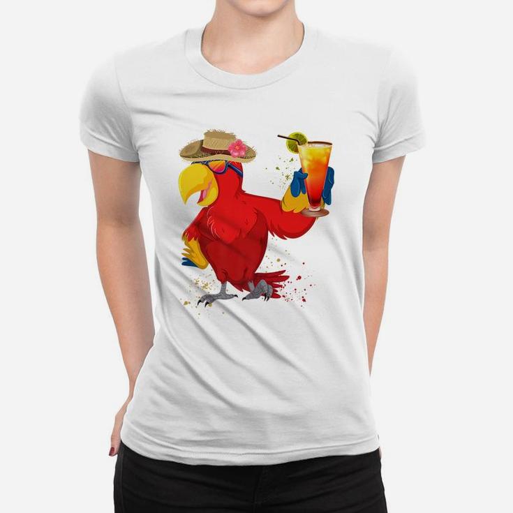 Parrots Drinking Margarita Hawaiian Birds Funny Family Cute Women T-shirt
