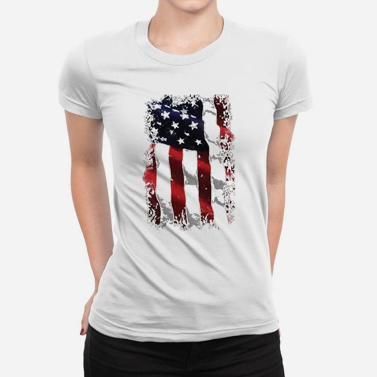 Patriotic American Flag Baseball Women T-shirt