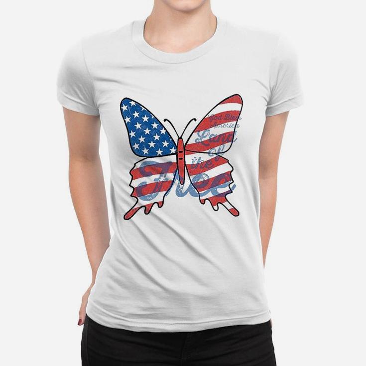 Patriotic Butterfly Youth Women T-shirt