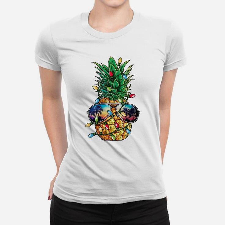 Pineapple Christmas Tree Lights Xmas Men Gifts Sunglasses Sweatshirt Women T-shirt