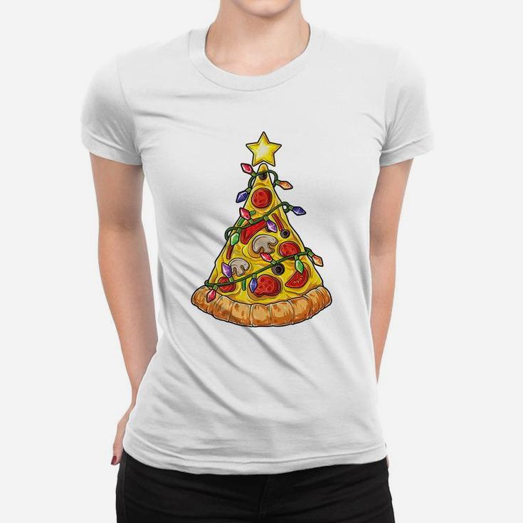 Pizza Christmas Tree Lights Xmas Men Boys Crustmas Gifts Women T-shirt