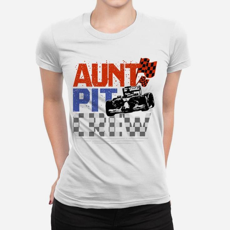 Race Car Themed Birthday Party Gift Aunt Pit Crew Costume Women T-shirt