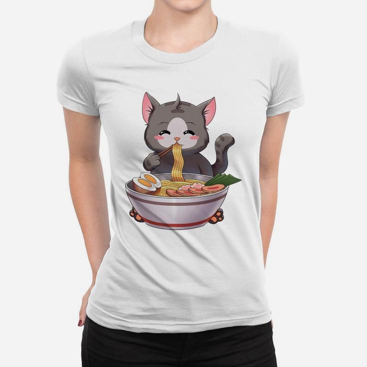 Ramen Cat Japanese Gift Kawaii Anime Women T-shirt