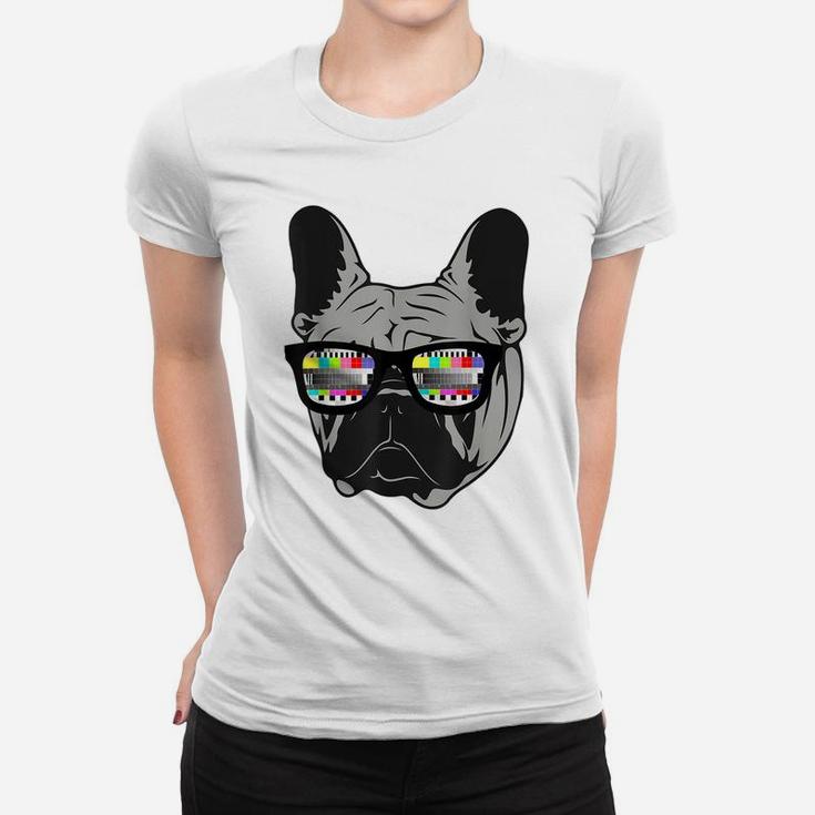 Retro French Bulldog Artwork For Frenchie Dog Lovers Women T-shirt