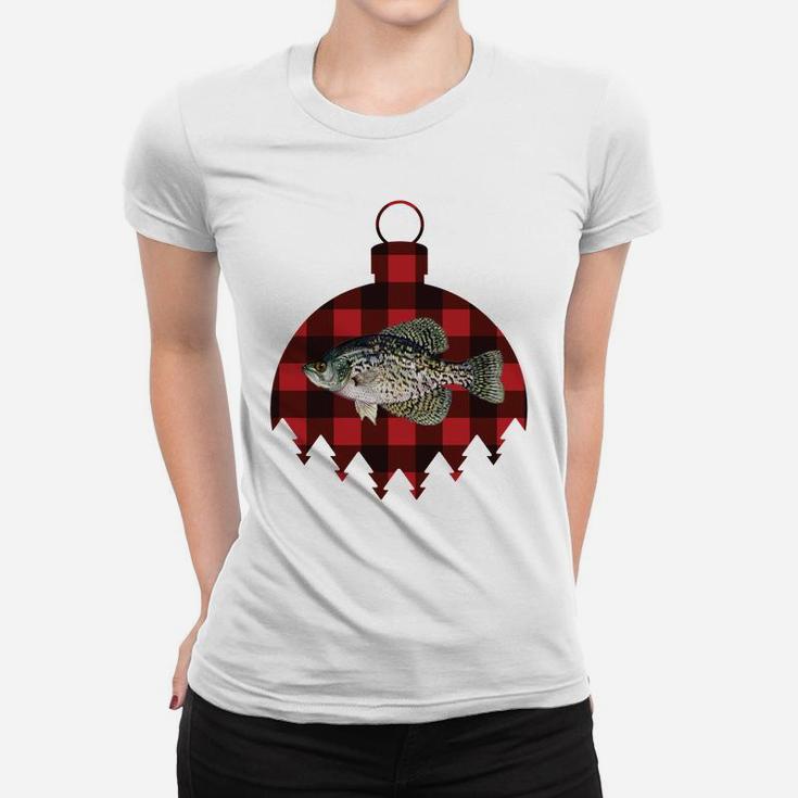 Retro Plaid I'm Dreaming Of A Crappie Christmas Fish Design Sweatshirt Women T-shirt