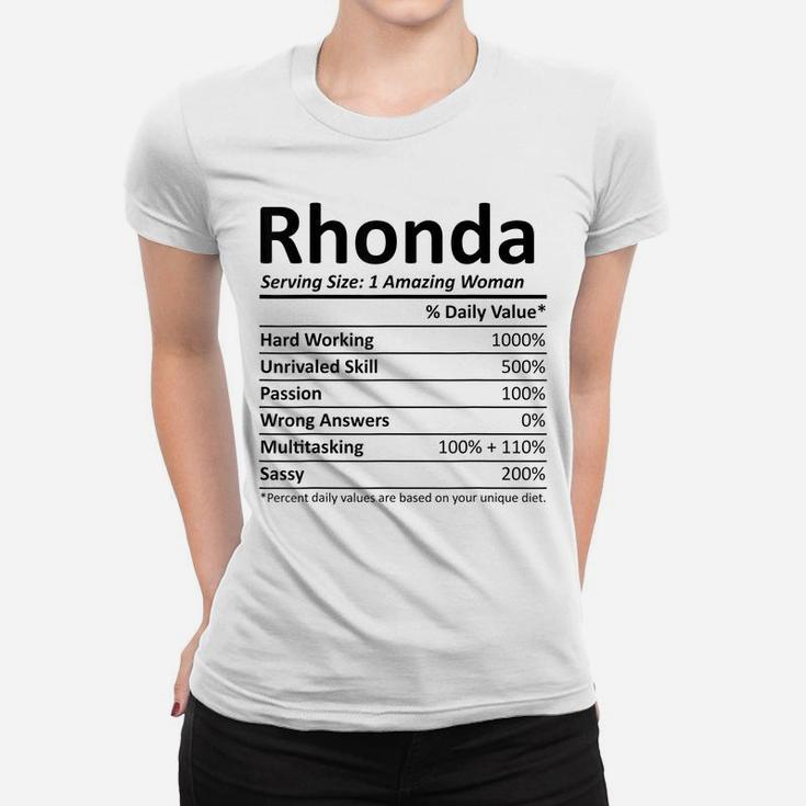 Rhonda Nutrition Personalized Name Funny Christmas Gift Idea Women T-shirt