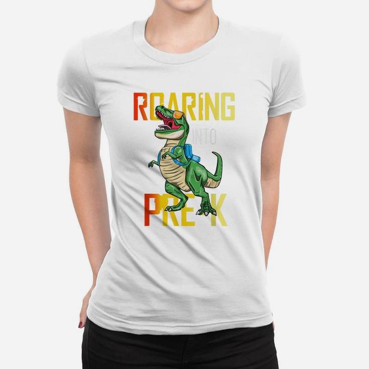 Roaring Into Pre-K T Rex Dinosaur Back To School Boys Women T-shirt