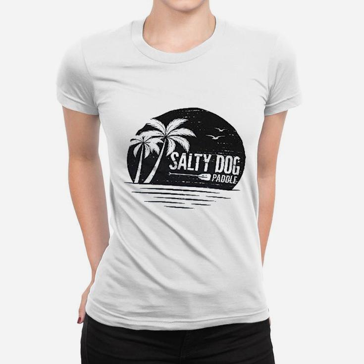 Salty Dog Ringspun Relaxed Fit Retro Beach Ocean Sunset Women T-shirt