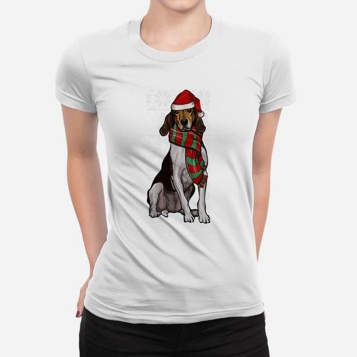 Santa Hat Xmas Treeing Walker Coonhound Ugly Christmas Sweatshirt Women T-shirt