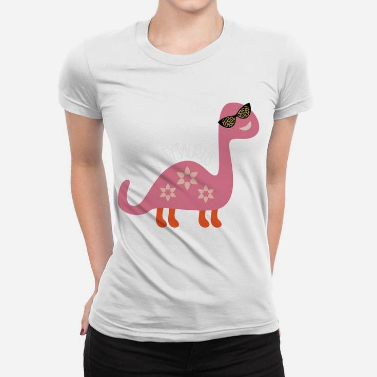 Sassy Dinosaur Teen Girl Stuff Pink Leopard Sunglass Design Sweatshirt Women T-shirt
