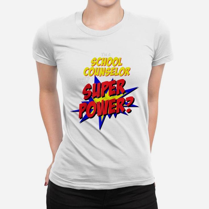 School Counselor Teacher Superhero Superpower Comic Book Raglan Baseball Tee Women T-shirt