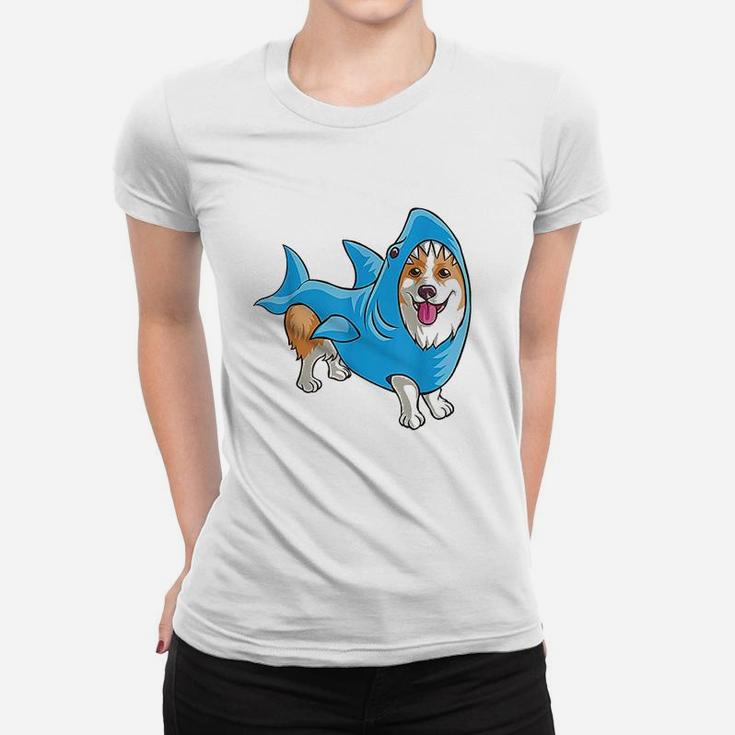 Shark Corgi Funny Dog Suit Puppy Great White Gift Women T-shirt