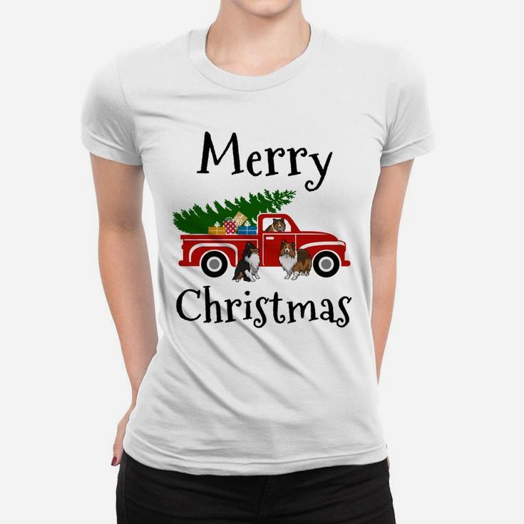 Sheltie, Sheltie Gifts, Sheltie Christmas Merry Christmas Women T-shirt