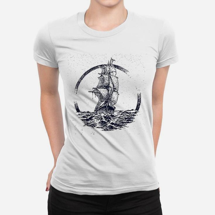 Ship Sailing The Ocean Seas Women T-shirt