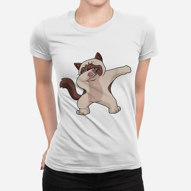 Siamese Cat Dabbing For Kids Birthday Party Gift Women T-shirt