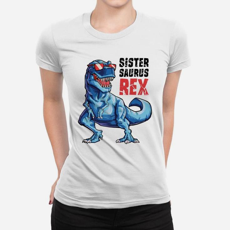 Sistersaurus T Rex Dinosaur Sister Saurus Family Matching Women T-shirt