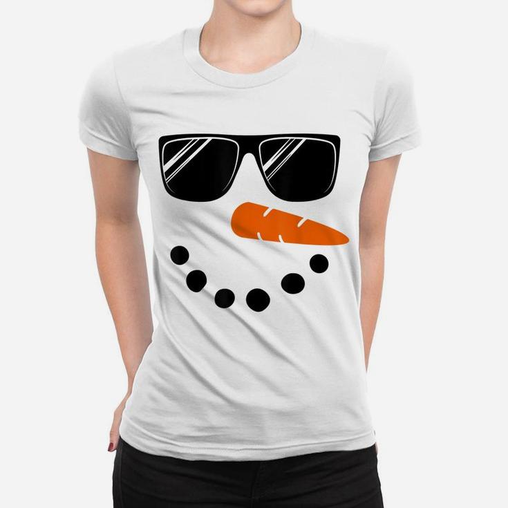 Snowman Face Shirt Boys Kids Toddler Glasse Christmas Winter Women T-shirt