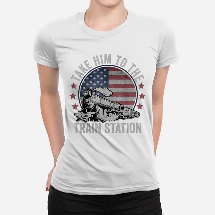 Take Him To The Train Station Retro Vintage Women T-shirt