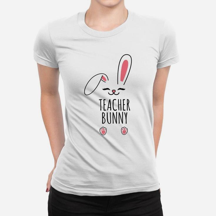 Teacher Bunny Funny Matching Easter Bunny Egg Hunting Women T-shirt