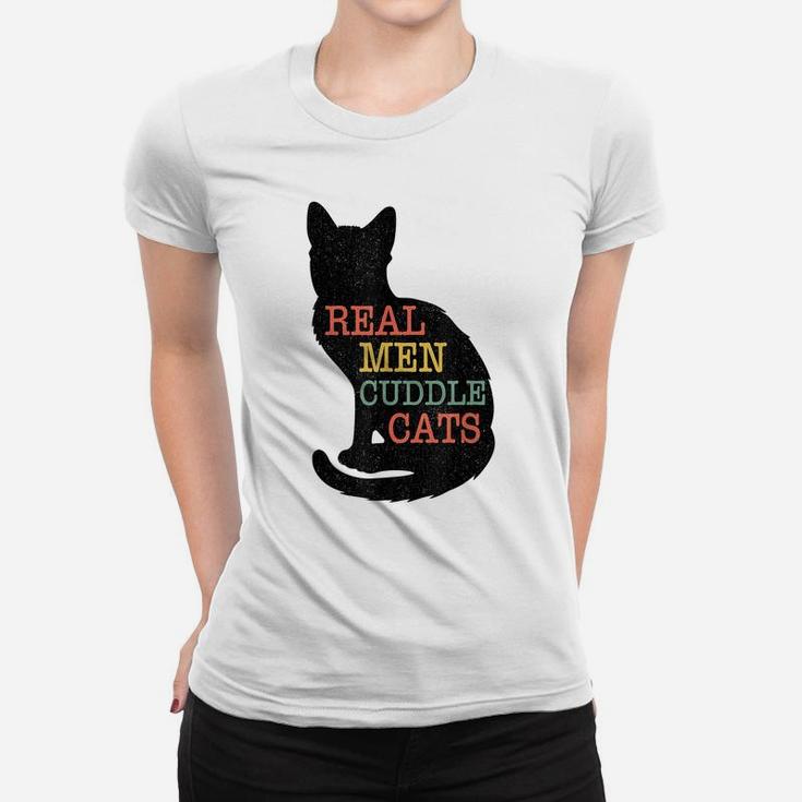 Tg Real Man Cuddle Cat Shirt Cat Owners Lovers Tee Women T-shirt