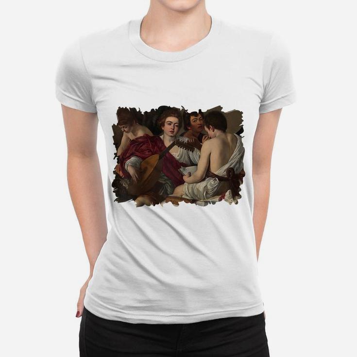 The Musicians Famous Painting By Caravaggio  Raglan Baseball Tee Women T-shirt