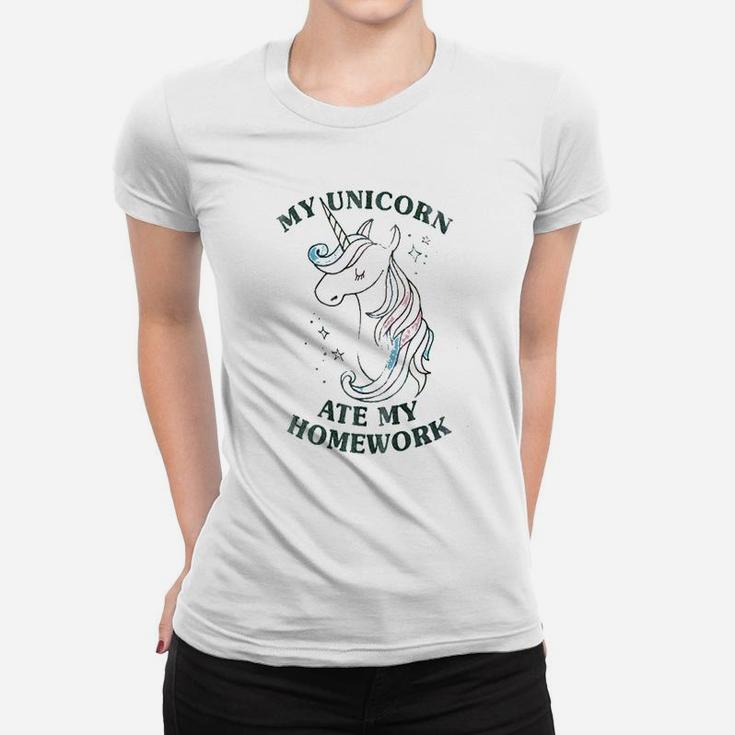 Unicorn Ate My Homework Women T-shirt