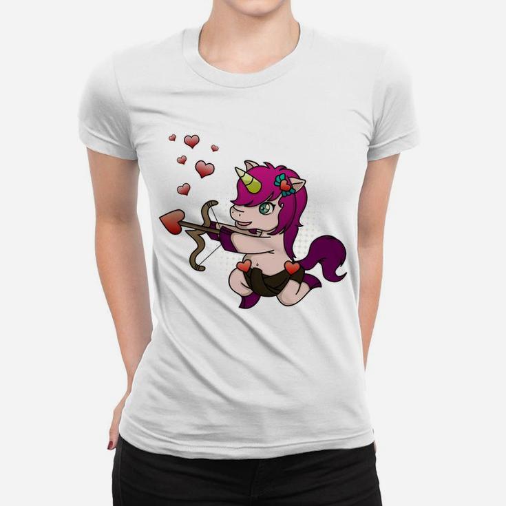 Unicorn Cupid Valentines Day Gift Valentine Women T-shirt