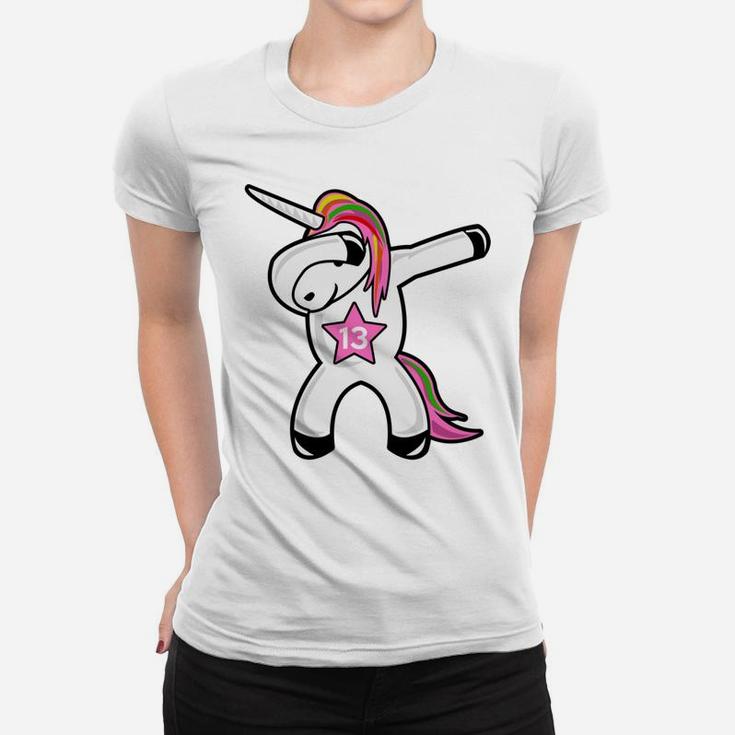 Unicorn Cute Dabbing 13Th Birthday | 13 Year Old Gift Women T-shirt