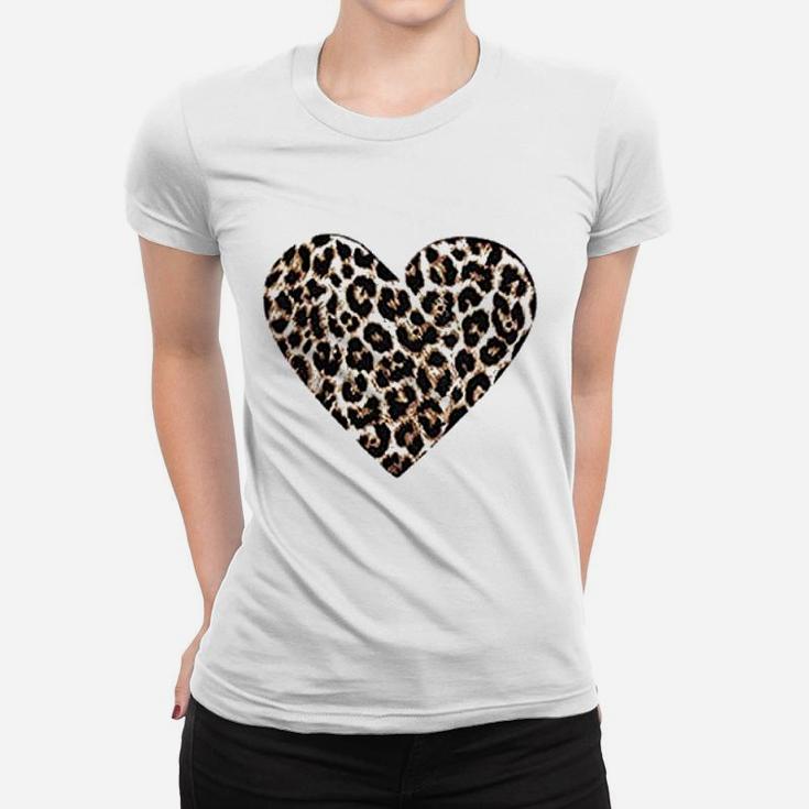Valentine Day Love Heart Leopard Women T-shirt