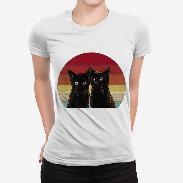 Vintage Black Cats Kitten Lover Graphic Retro Womens Mens Women T-shirt