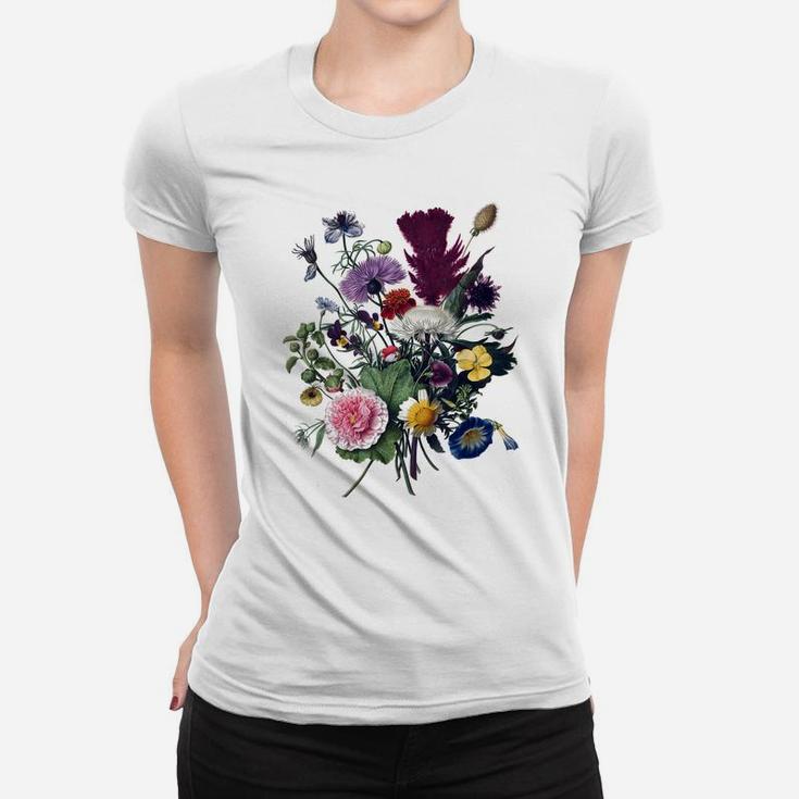 Vintage Botanical Flower Graphic Wildflower Garden Botany Women T-shirt