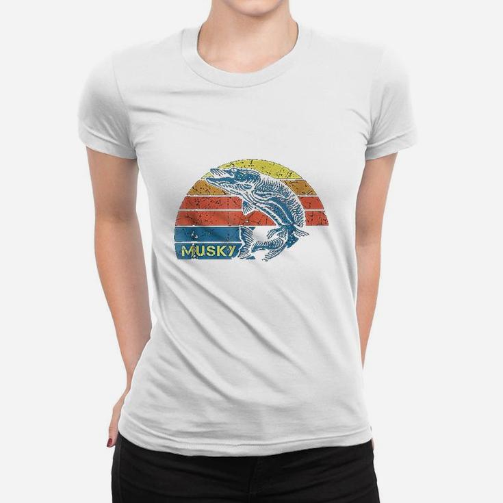 Vintage Inspired Musky Fishing Women T-shirt
