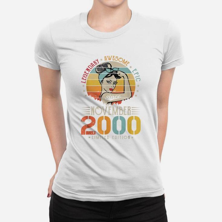 Vintage Legendary Awesome Epic Since November 2000 Birthday Women T-shirt