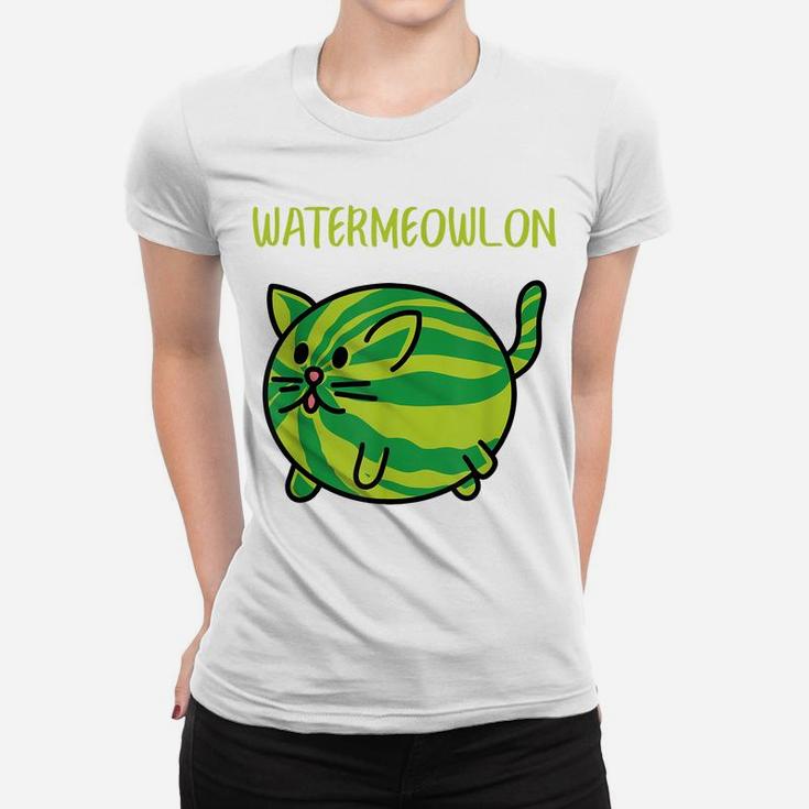 Watermeowlon Watermelon Meow Cute Melon Cat Lovers Women T-shirt