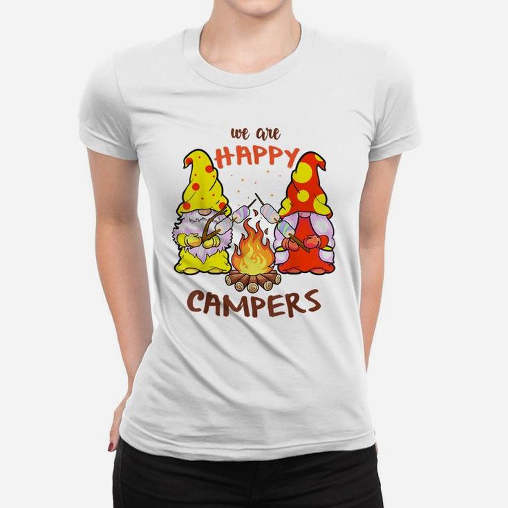 We Are Happy Campers Camping Gnome Cute Summer Gnomes Women T-shirt