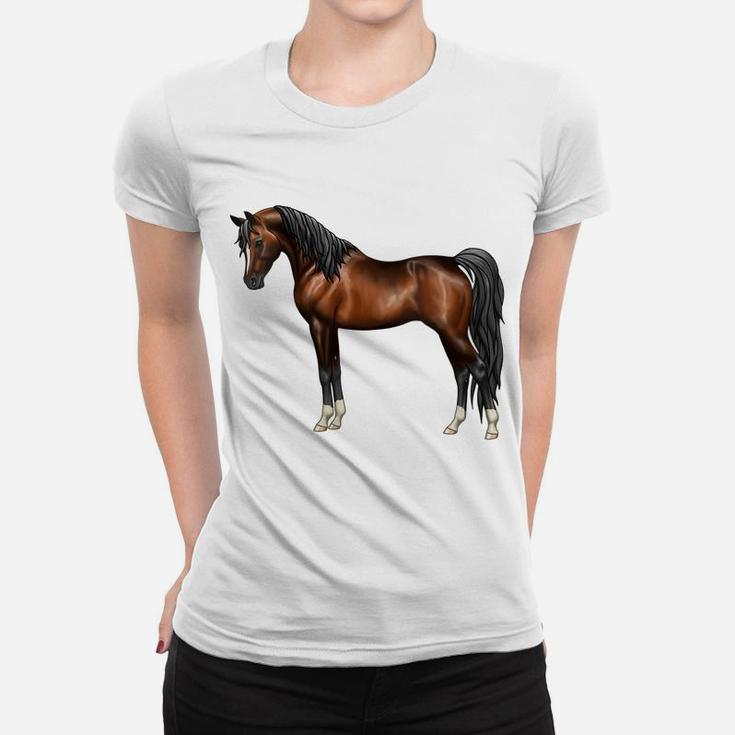 Womens Beautiful Dark Brown Bay Egyptian Arabian Horse Lovers Women T-shirt