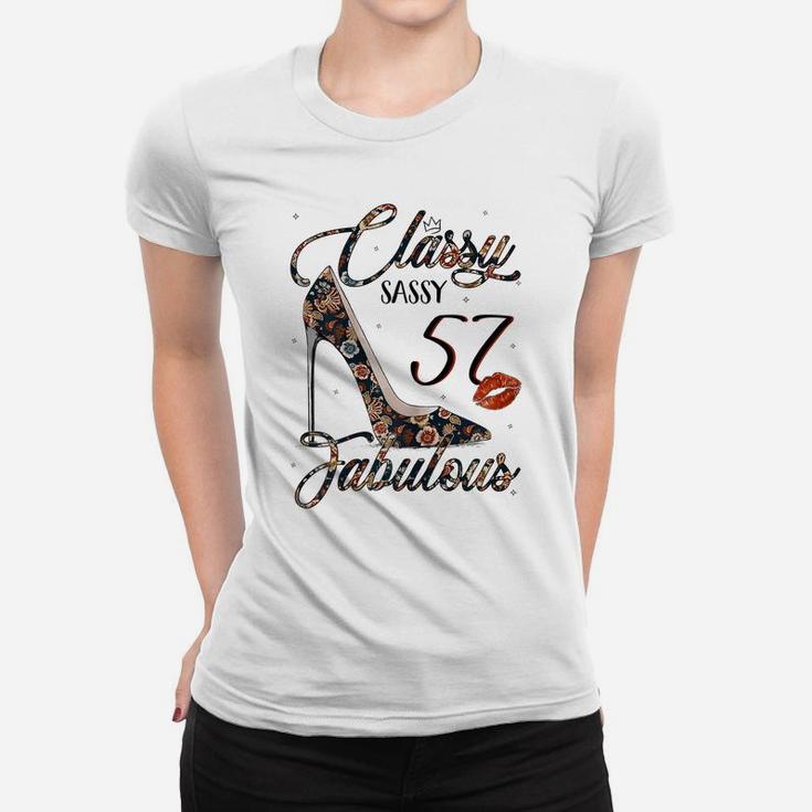 Womens Classy Sassy 57 Fabulous Flower High Heel 57Th Birthday Women T-shirt