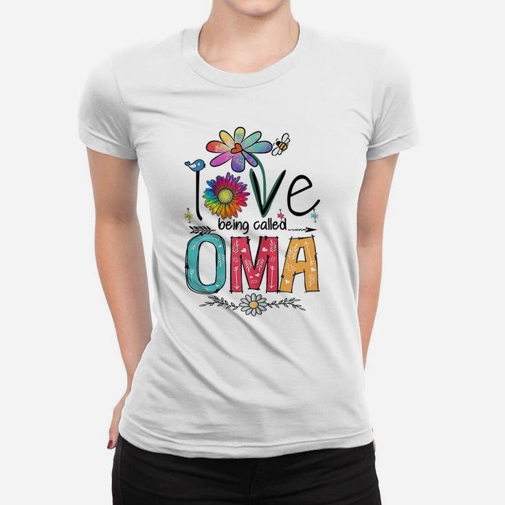 Womens I Love Being Called Oma Daisy Flower Cute Mother's Day Women T-shirt