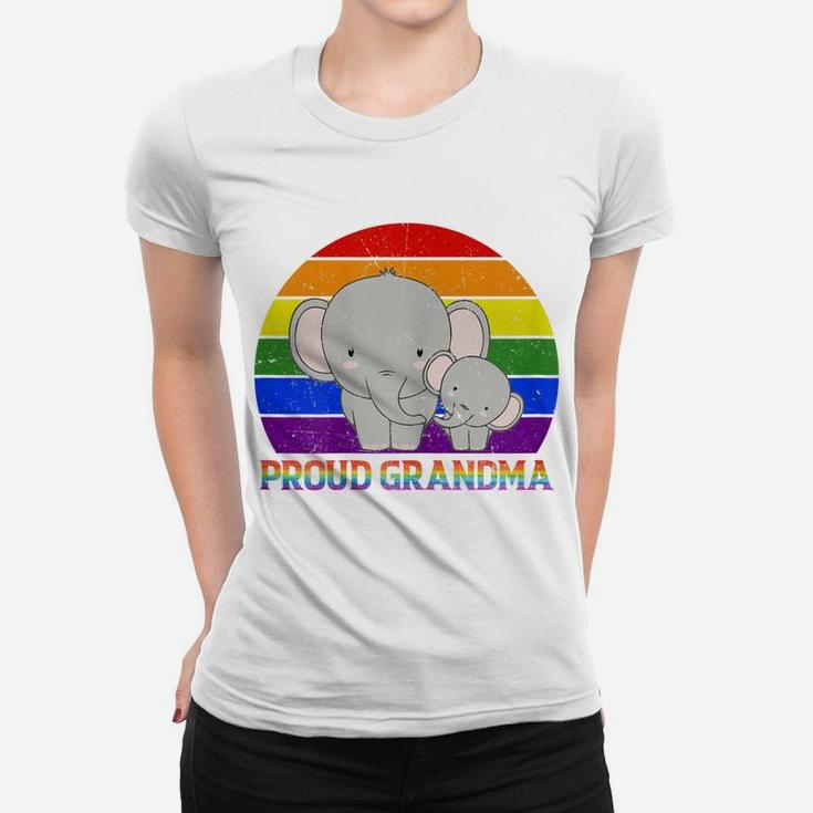 Womens Proud Grandma Elephant Proud Mom Lgbt Gay Pride Tshirt Gifts Women T-shirt