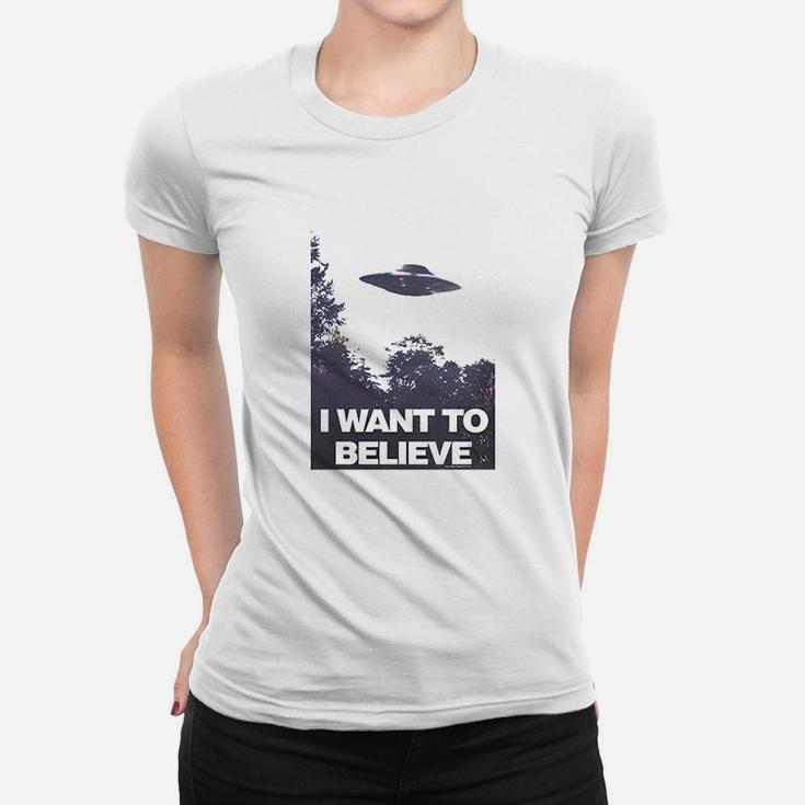 Xfiles I Want To Believe Aliens Ufo Women T-shirt
